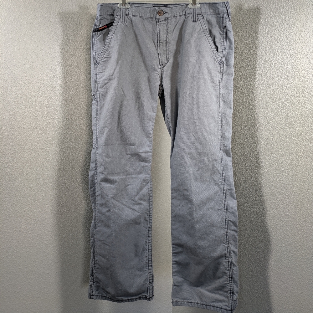 Ariat FR Low-rise M4 Relaxed Workhorse Boot Cut Pant, Gray, 38 x 32